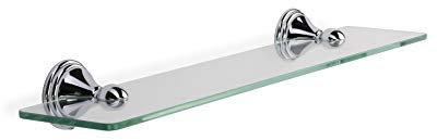 Croydex Westminster Wall Mounted Glass Shelf with Zinc Alloy Construction, Chrome, Silver