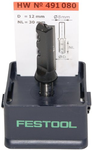 Festool Nutfräser Wendeplatten HW S8 D12/30 WP Z1 - Nutfräser | Wendeplattenfräser D 12 mm, NL 30 mm, GL 61 mm, Schaft 8 mm – sofort einsatzbereit, kein Nachschärfen