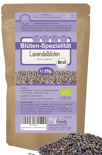 direct&friendly | Bio Lavendelblüten | 25g | echter Lavendel | Lavandula angustifolia | Lavendeltee | kein Lavandin