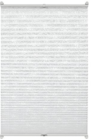 Gardinia Plissee zum Klemmen, Blickdichtes Faltrollo, Alle Montage-Teile inklusive, EASYFIX Plissee Ausbrenner verspannt mit Zwei Bedienschienen, Blumen-Muster, Weiß, 50 x 130 cm (BxH) 33886