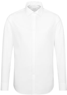 Seidensticker Camicia Business – Slim Fit – Non necessita di Stiratura, Colletto Kent – Maniche Lunghe – Polsino – 100% Cotone, Bianco (Weiß 01), 50