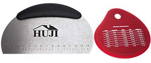 HUJI Stainless Steel Pastry Cutter Chopper Bench Scrapper And Silicone Bowl Scraper With Measurements