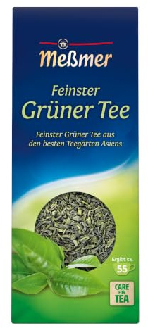 Meßmer Feinster Grüner Tee | Ganzes Teeblatt | 150 g | herb-frisch | Vegan | Glutenfrei | Laktosefrei