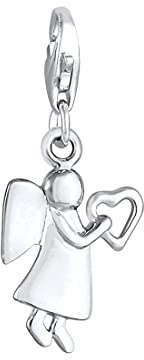 Elli Charm da Donna Cuore Angelo Custode Giocoso in Argento Sterling 925