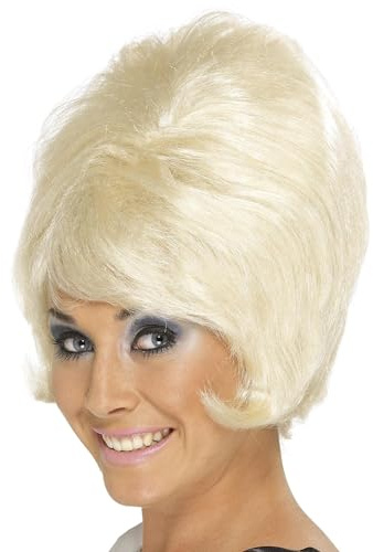 Smiffys Perruque ruche des années 60, blonde, cheveux courts Halloween