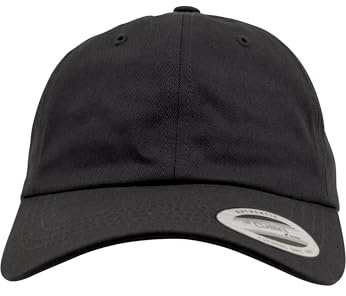 Flexfit Gorra de béisbol Yupoong algodón Unisex para Hombre y Mujer, no rígida con Cierre de latón, Unisex, 6245CM, Negro, Talla única