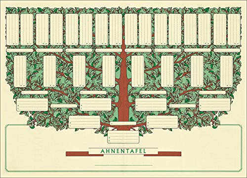 RNKVERLAG 2802 - Ahnentafel Kleiner Baum“ für 5 Generationen, DIN A3 gefalzt auf DIN A5, Elefantenhautpapier 190 g/m², 1 Stück