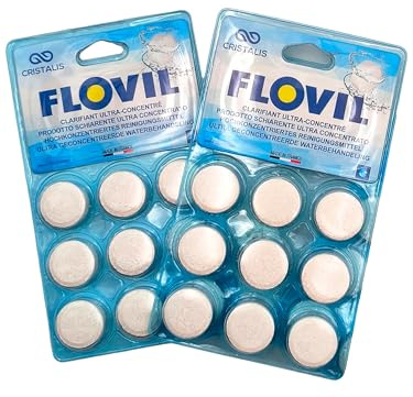 DIASA INDUSTRIAL Kit 2 Uds. Flovil Clarificante ultraconcentrado - 2 x Blister de 9 Pastillas
