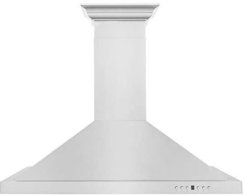 ZLINE 30 in. Convertible Vent Wall Mount Range Hood in Stainless Steel with Crown Molding (KBCRN-30)