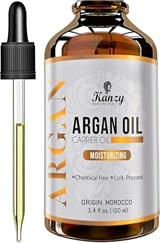 Kanzy Arganolja Bio Kallpressad 100ml Argan oil for Hair, ansikte och naglar i violett glasflaska rik på vitaminer för anti-åldrande 100% vegan arganolja of Marockko