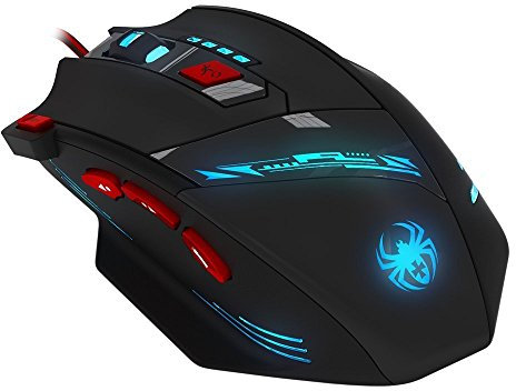 Dland, Zelota T90, mouse di precisione, Professionale, 9200 dpi, con cavo per ingresso USB, 8 Buttons, con 7 tipi di LED, compatibile con Windows 7, 8, Vista, XP, Me, 2000 e così via.