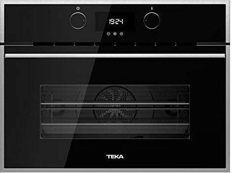 Teka HLC 844 C, Horno Compacto Multifunción de 45 cm, con Microondas, 11 Funciones de Cocinado. Multifunción SurroundTemp, Color Cristal Negro