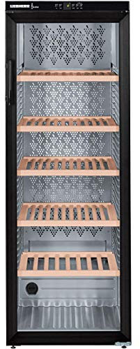 Cave de vieillissement Liebherr WKB4212 - Cave de vieillissement- Capacité : 200 bouteilles - Air brassé - humide - Noir - Porte Vitrée - 6 clayettes Bois - classe A