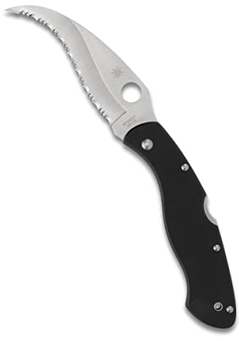 Spyderco Civilian G-10 Handle Serrated Edge Knife (Black)