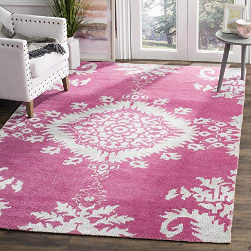 Safavieh Trendy Transitional Indoor Hand Knotted Rectangle Area Rug, Stonewash Collection, STW216, in Charcoal, 122 X 183 cm for Living Room, Bedroom or Any Indoor Space
