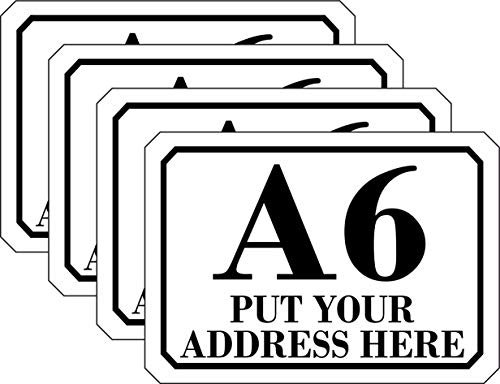 Personalised Printed Wheelie Bin Number Stickers with Road and Street Name - A6 Vinyl Waste Container Decals - set of 4