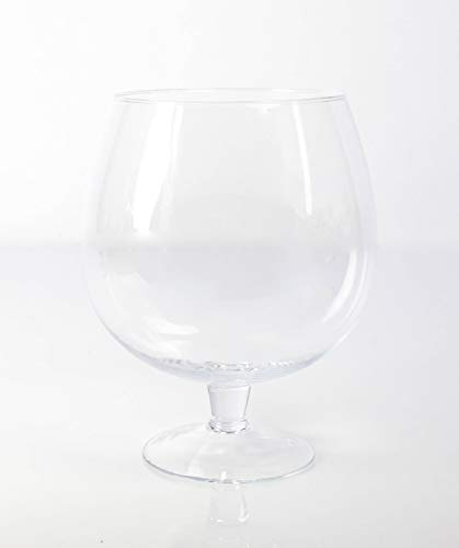 INNA-Glas Kugelvase - Brandy Glas Liam mit Fuß, klar, 24cm, Ø 19cm - Glasvase - Dekovase