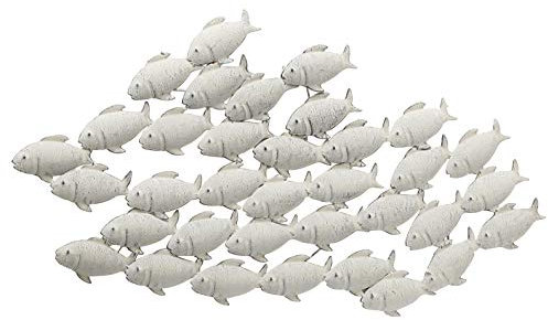 BOLTZE Wandobjekt Fischschwarm Metall, grau, 2 x 97 x 53 cm