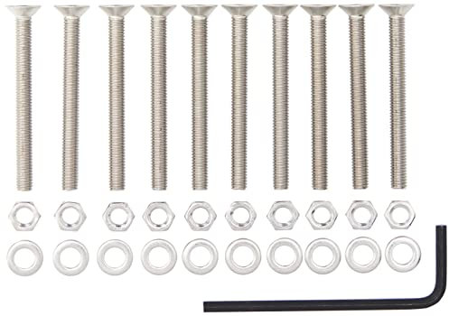 AHC 5mm Countersunk Bolts M5 x 50mm (Including Head) A2 Stainless Steel Socket/Allen Head Csk Bolt/Screws (10 Pack) Free Washers Nuts and Hex Key