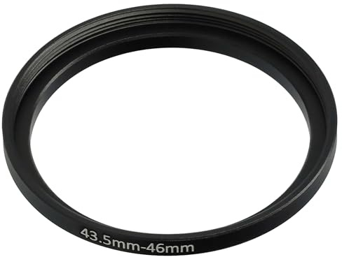 vhbw Anillo Adaptador Step Up de 43,5 mm a 46 mm para Objetivo de la cámara - Adaptador de Filtro, Metal, Negro
