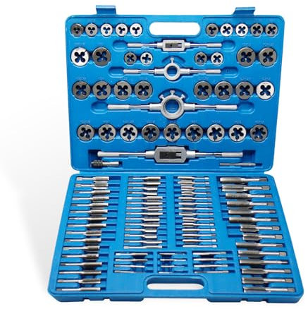 CCLIFE 110 Pezzi Set Maschi e Filiera M2-M18, per maschiature fai da te, tagli, filettature, sagomature, lavorazioni manuali per il fai da te in casa, garage e officina