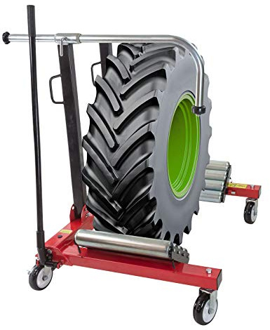 DEMA Reifenwechselhilfe 1200 kg, Reifenmontierhilfe, Radheber, hydraulisch, fahrbar, stabil für LKW, Traktor, Werkstatt