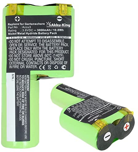 Akku-King Akku kompatibel mit Gardena Accu3-3000mAh 3.6V - für Rasenkantenschere, Grasschere Art. 2500 NiMH