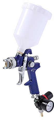 ORAZIO HVLP Paint Spray Gun Gravity Feed 2.0mm Copper Nozzle 600CC Paint Sprayer with Air Pressure Regulator for Vehicles Furniture Fence Surface Coating Decorating 22142120