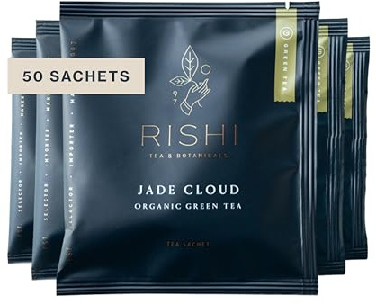 Rishi Tea Jade Cloud Chinese Green Tea - Organic, Caffeinated Sachet Bags with Natural Antioxidants, Enjoy Hot or Iced - 50 Count