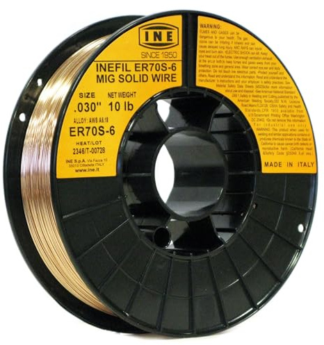 INEFIL ER70S-6 MIG Welding Wire .030 — 10 lb Spool | Made in Italy | All-Position Solid Wire for Fabrication, Trailers & Structural Steel — AWS ER70S-6