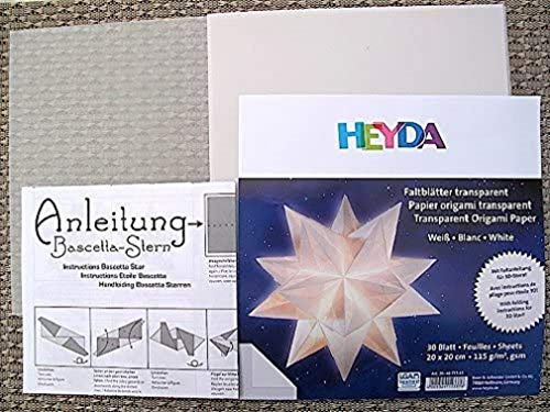 Heyda 204875565 Faltblätter Transparent 20 x 20 cm, Farbe: weiß