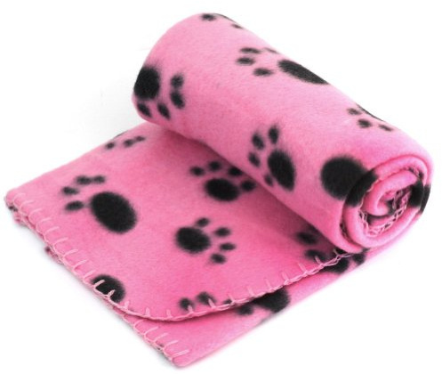 Couverture douce pour chiot ou chaton Pinzhi, motif empreintes de pattes