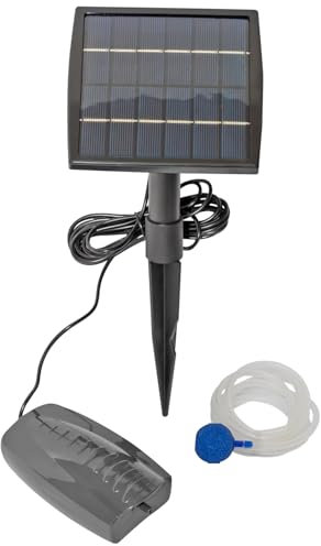 Woodside Solar Oxygenator Air Pump for Pond - 1.5W Aerator 1 Air Stone Oxygen Pump for Garden, Aquarium Fish Tank