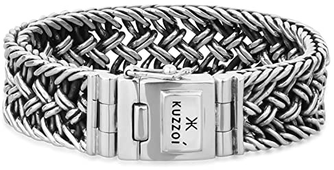 Kuzzoi Silberarmband Herrenarmband aus massivem 925er Sterling Silber, Breite 20 mm, 335104 | 335104