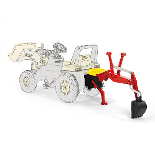 rollytoys Rolly Toys Heckbagger (rollyBackhoe Bagger Funktionszubehör für RT Traktoren Sitz extra Stütze Kinder ab 3 Jahre) 409327, Rot