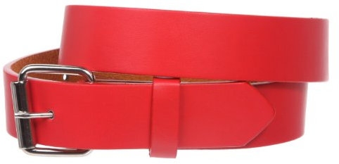 Kindergürtel aus Leder, 2,5 cm, zum Aufstecken, rot, M-61 cm