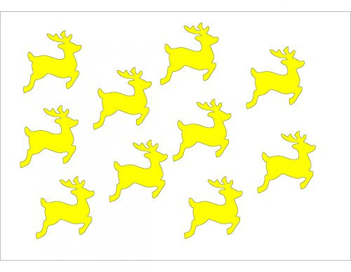 Miniblings 10x Bügelbilder Aufnäher 28mm Flock Hirsch REH Rehe Patch Bügelbild I Kinder Bügelflicken Patches zum Aufbügeln - Flockfolie - Applikation Nähen, Farbe:gelb