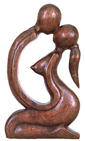 Simandra Holz Figur Skulptur Abstrakt Holzfigur Statue Afrika Asia Handarbeit Deko Zusammen Größe 60 cm
