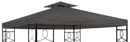 Spetebo Pavillon Ersatzdach 3x3 Meter - anthrazit - wasserdicht/Kaminabzug - Pavillondach
