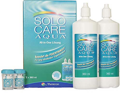 Solocare Solo Care Aqua Pflegemittel für weiche Kontaktlinsen, Systempack 2x360 ml, 1er Pack (1 x 720 ml)