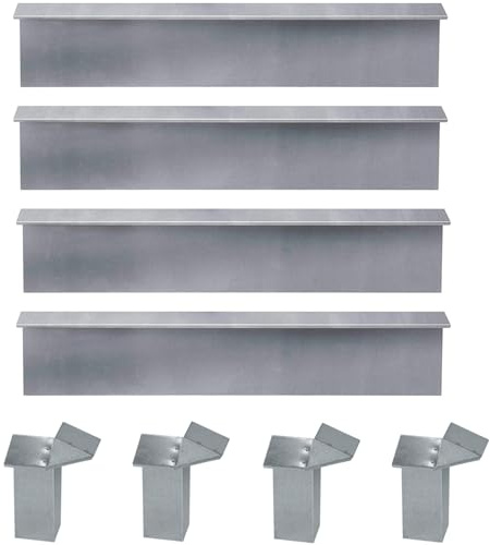 bellissa Schneckenzaun 8-teilig Metall verzinkt H20 cm | Rasenkante, Beeteinfassung, Beetumrandung mit flexibler Längenanpassung & giftfreier Schneckenabwehr