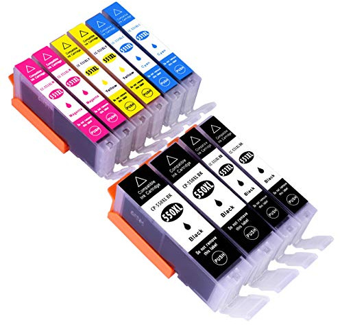 ESMOnline 10 komp. XL Druckerpatronen Canon PGI 550 CLI 551Pixma MG5450 MG5550 MG5650 MG5655 MG6350 MG6450 MG6650 MG7100 MG7150 MG7550 MX725 MX925 iP7200 iP7250 iP8750