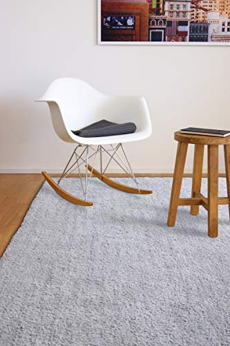 floor factory Weicher Hochflor Shaggy Teppich Privilege grau 160x230 cm - Flauschiger Mikrofaser Langflorteppich