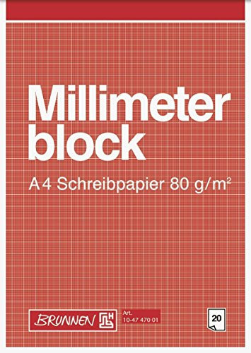 10X BRUNNEN MillimeterblockA420Bl Schreibpapier