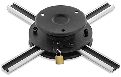 deleyCON Proiettore Universal Beamer per Montaggio a Soffitto +/-15° Inclinazione - 360° Pivoting - Fino a 20Kg - Variabile - Nero