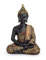 TEMPELWELT® Deko Figur Buddha Statue Amithaba sitzend 15 cm, Polystein schwarz Gold rot, Dhyani-Buddha Dekofigur Thai Buddha Statue Buddhafigur