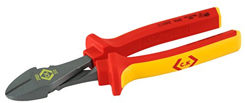C.K Redline VDE Slim Access Cable Cutters 200mm, German Made High Leverage Capacity Electrical Wire Side Cutter, Heavy Duty Croppers for Electrician, Electricians Snips, CK Tools T37021 200