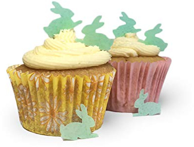 Top That Lot de 100 mini lapins en papier comestible - Parfaits pour les cupcakes de Pâques et les décorations de table