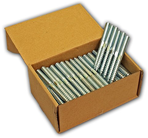 Stabilo-Sanitaer - 100 viti prigioniere M8 x 80 mm, perni filettati zincati a doppia filettatura, fascetta per tubo, materiale di fissaggio