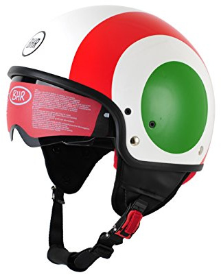 BHR Motorcykel hjälm 802, demi-typ med visir infällbar, Italien, M (57 cm)